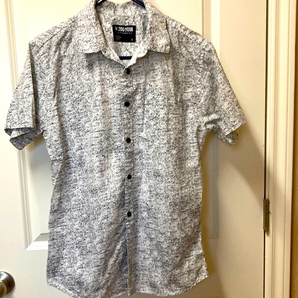 Black and White Button Down Men’s Shirt